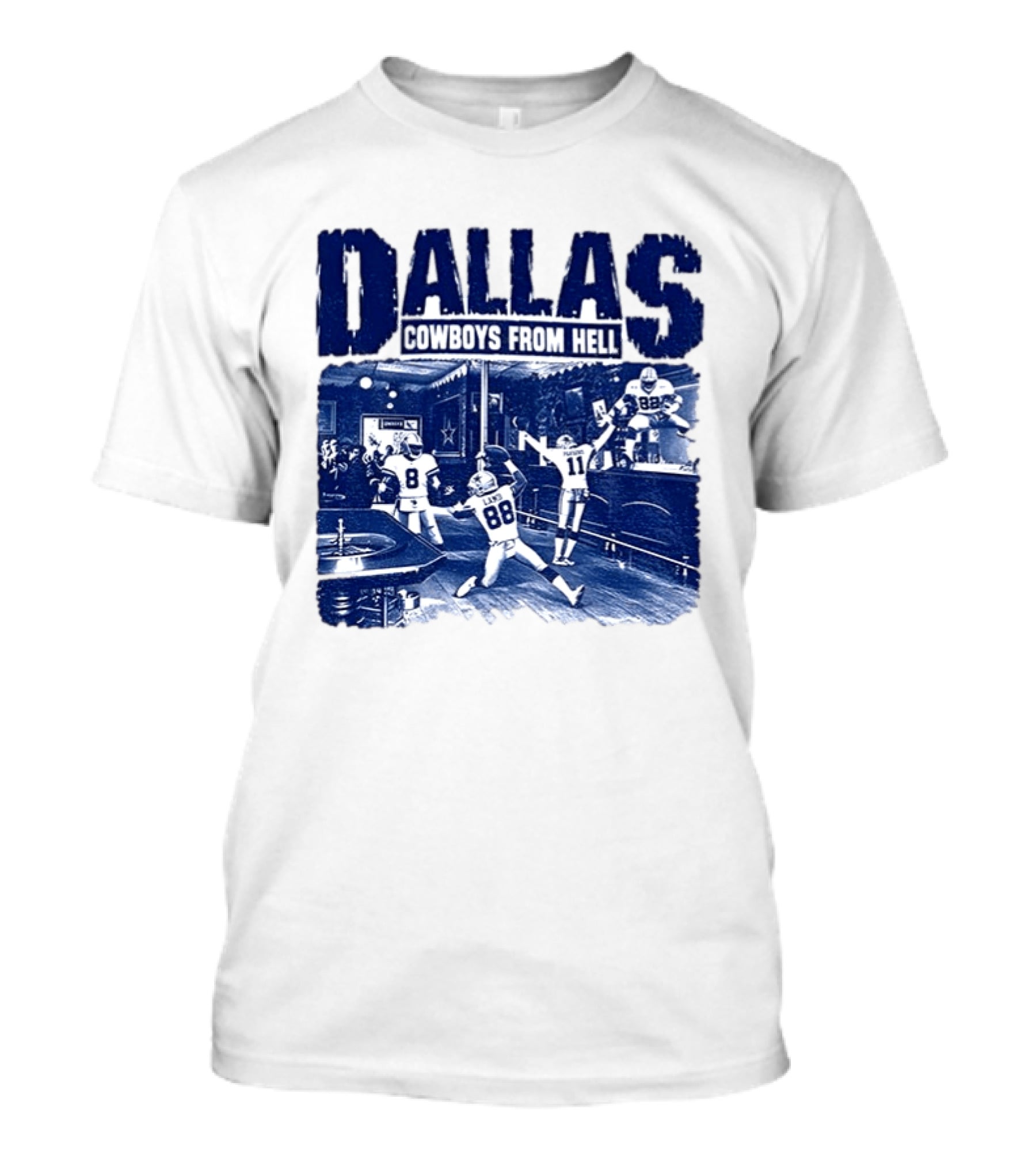Dallas Cowboys From Hell Football Bar Scene T-Shirt