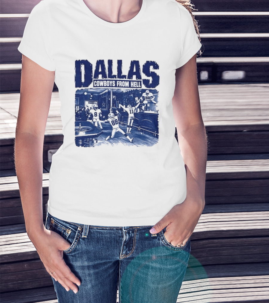 Dallas Cowboys From Hell Football Bar Scene T-Shirt