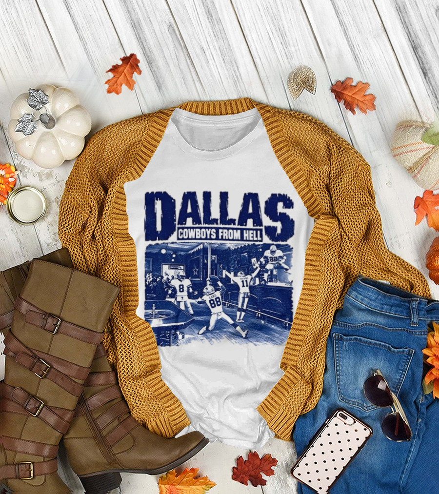 Dallas Cowboys From Hell Football Bar Scene T-Shirt