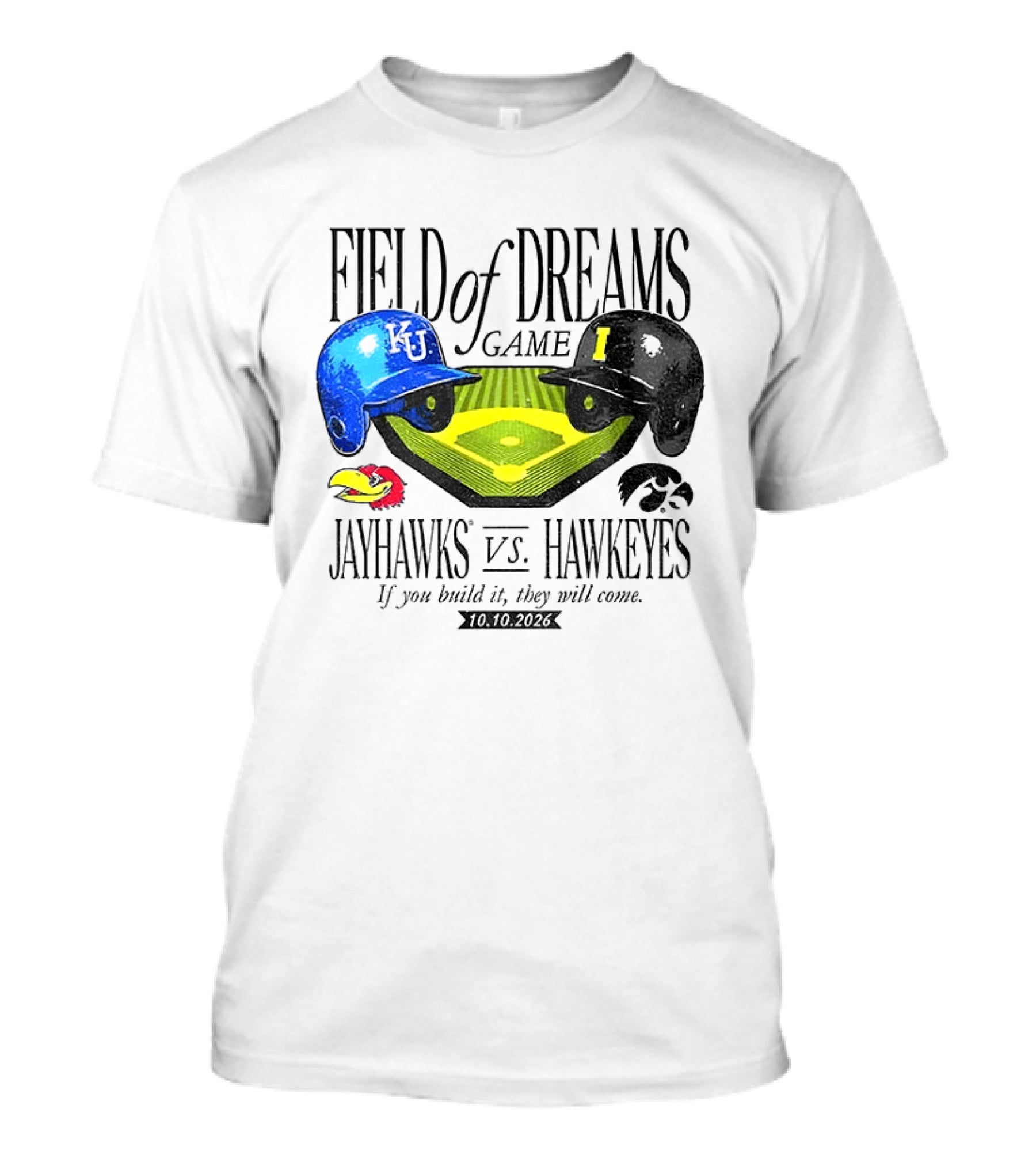 Field Of Dreams Game Kansas Jayhawks Vs Iowa Hawkeyes 10.10.2026 T-Shirt