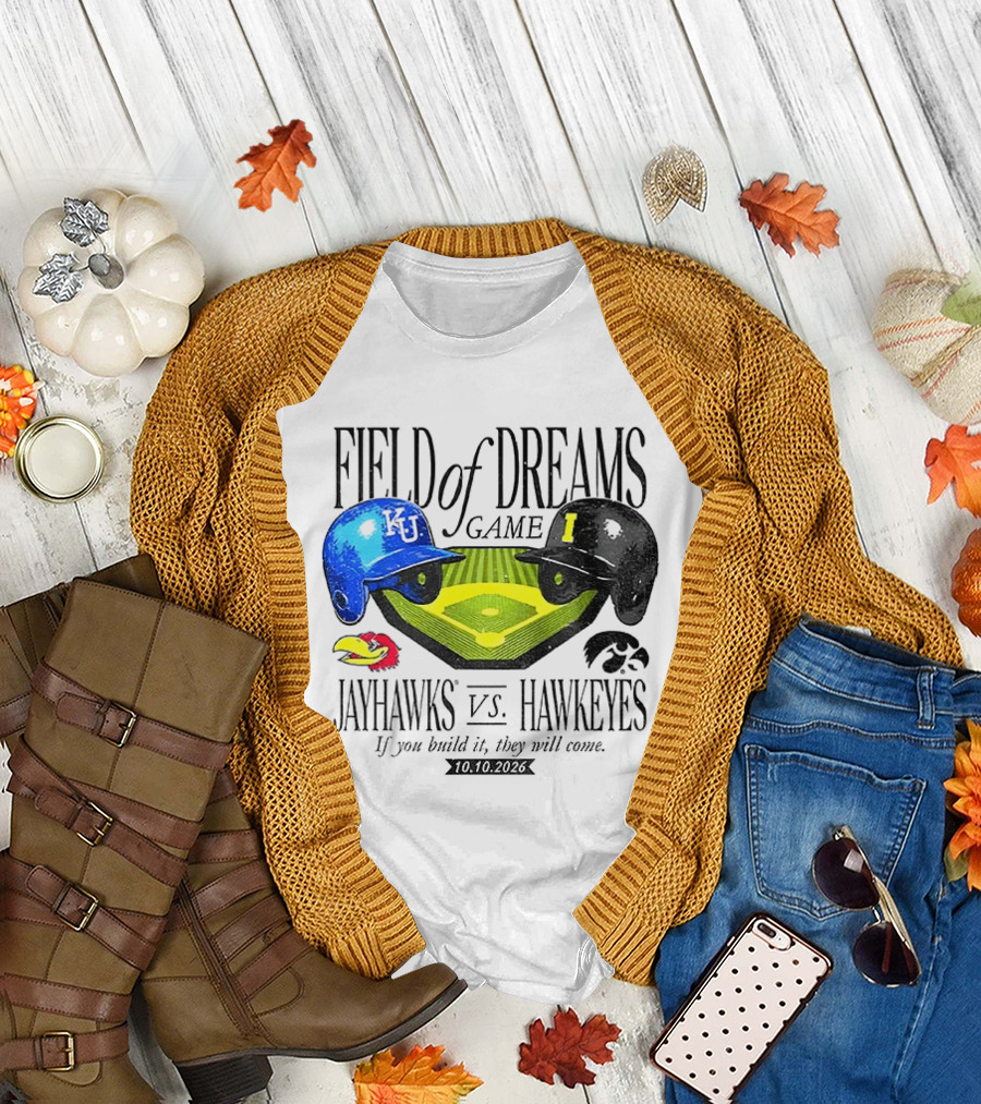 Field Of Dreams Game Kansas Jayhawks Vs Iowa Hawkeyes 10.10.2026 T-Shirt