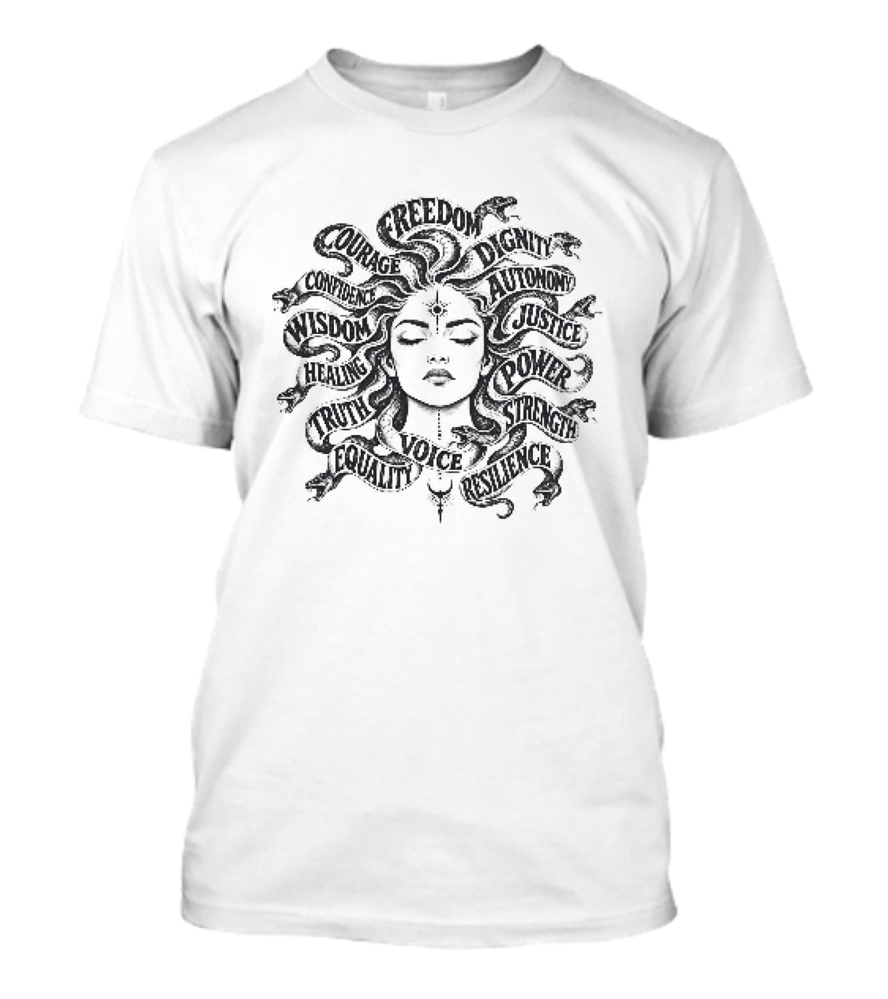 Medusa Empowerment Greek Mythology Feminist Freedom Justice Equality Strength Courage Voice Rights Respect T-Shirt