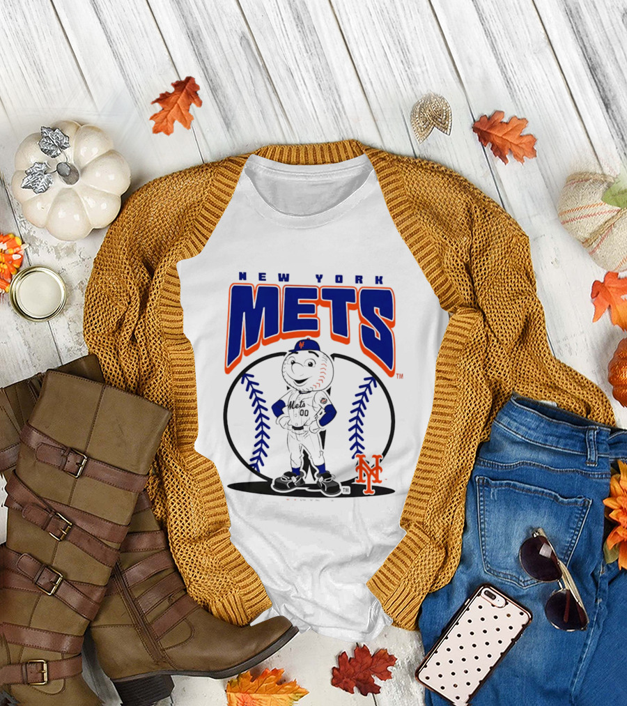 New York Mets Mr. Met Baseball 2026 Mania MLB Team Spirit T-Shirt