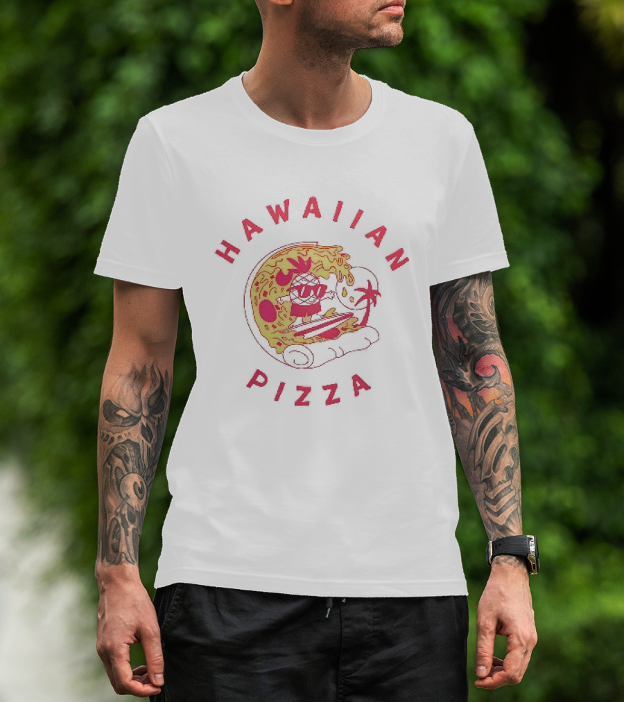 Hawaiian Pizza Surfing Pineapple Fun Adventure T-Shirt