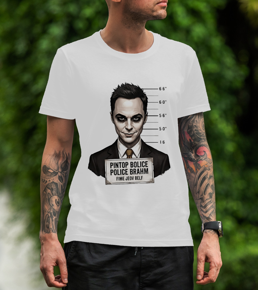 Sheldon Cooper Shot Parody Pintop Police Joker T-Shirt