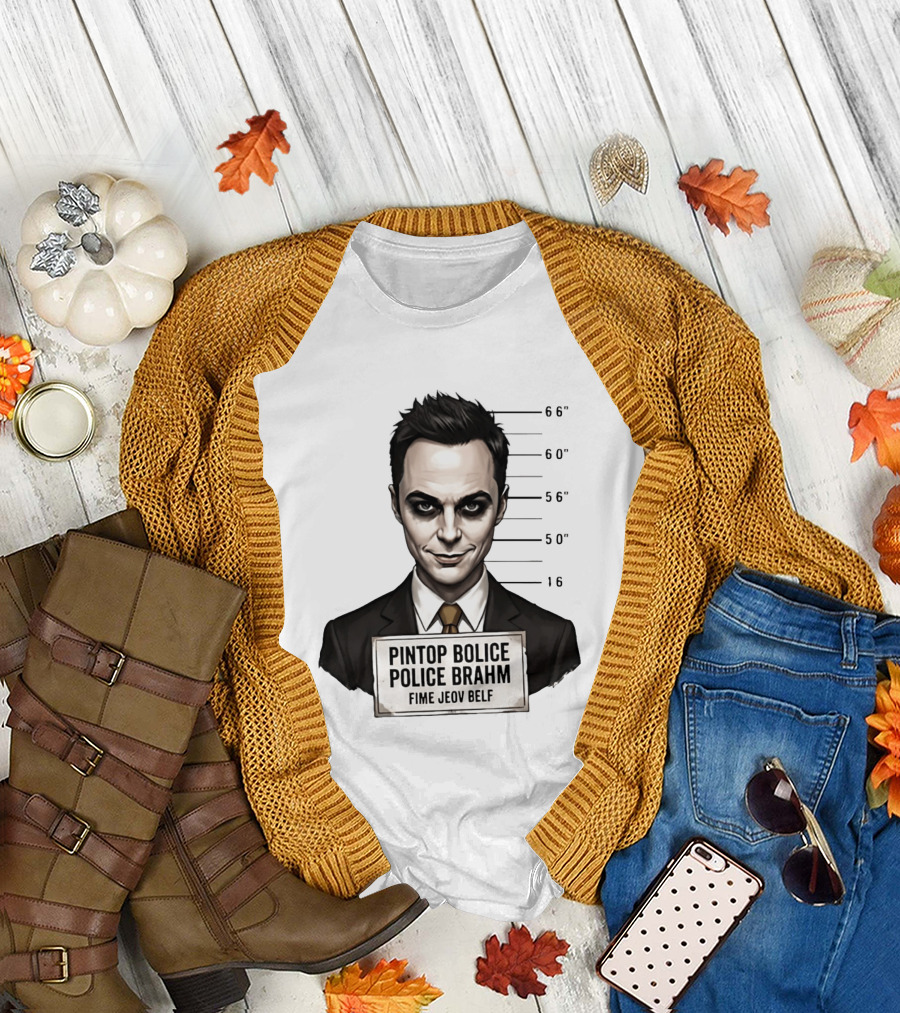 Sheldon Cooper Shot Parody Pintop Police Joker T-Shirt