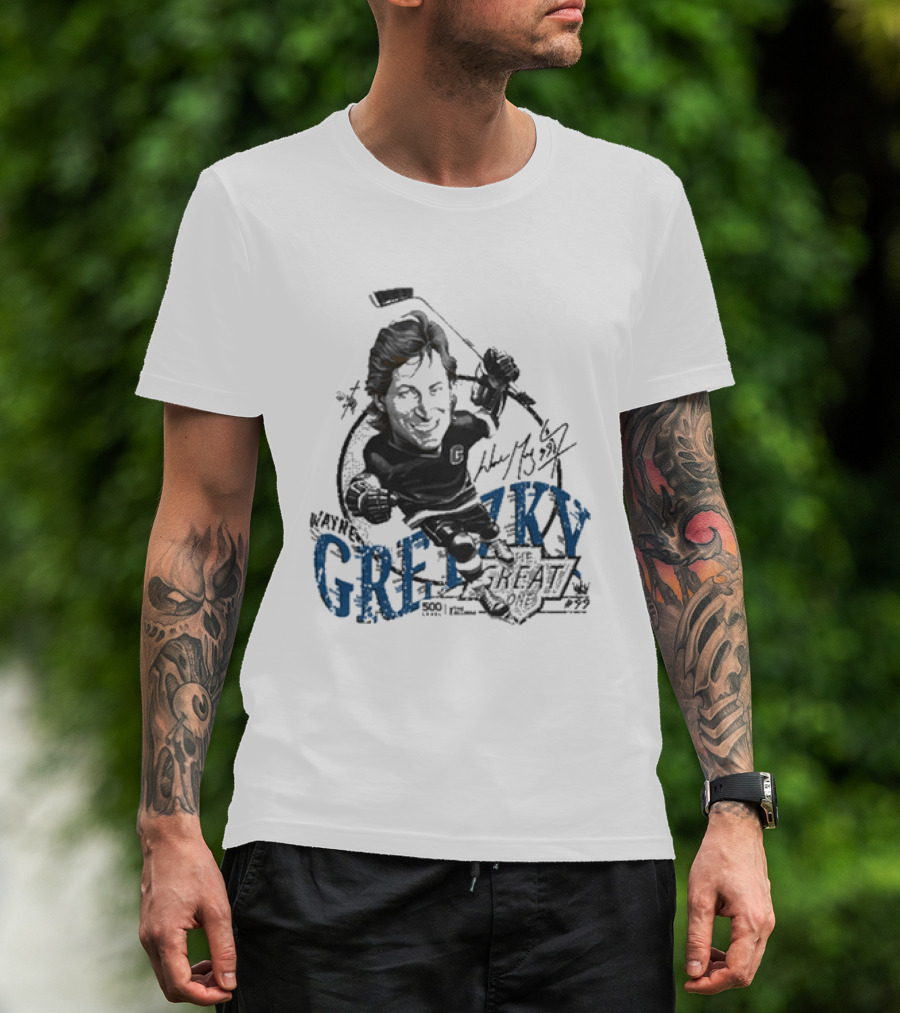 Wayne Gretzky Los Angeles Kings Bruce Stark Collection Wave 99 Hockey 1992 Edition T-Shirt