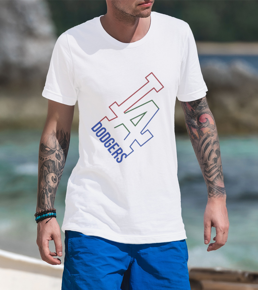 Los Angeles Dodgers White Collar LA T-Shirt