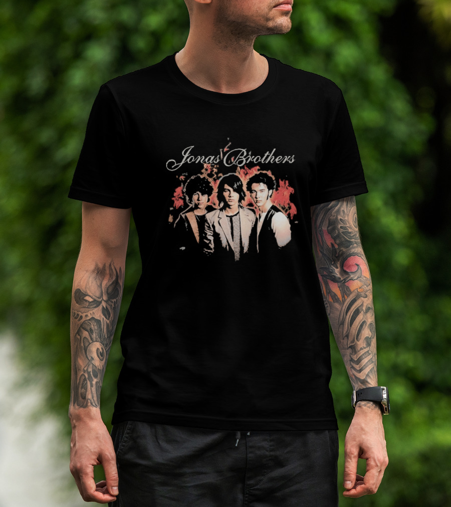 Jonas Brothers Burning Up All Over Again Tour 2026 Throwback Photo T-Shirt