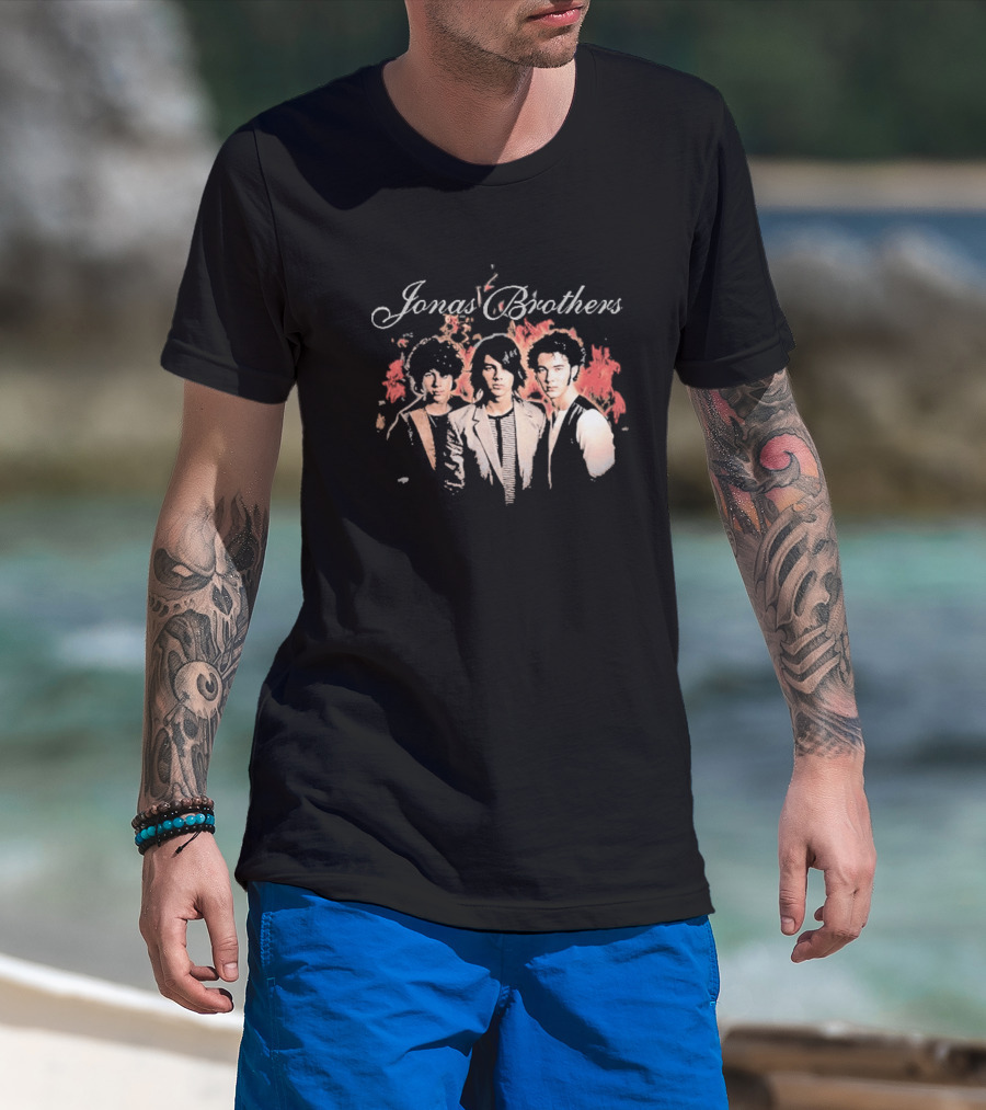 Jonas Brothers Burning Up All Over Again Tour 2026 Throwback Photo T-Shirt