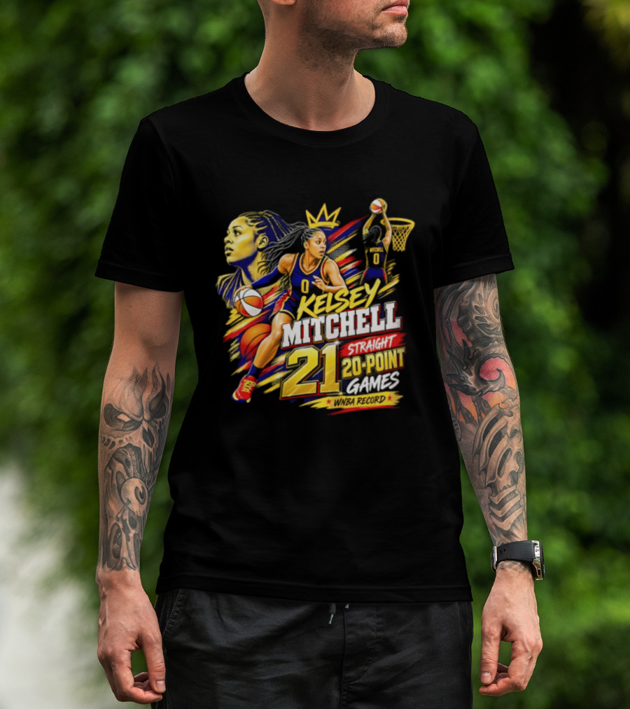 Kelsey Mitchell Straight 21 Straight 20 Point Games Basketball Monarch T-Shirt