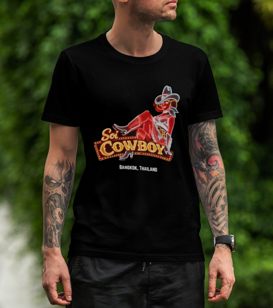 Soi Cowboy Bangkok Thailand Cowgirl Neon Sign T-Shirt