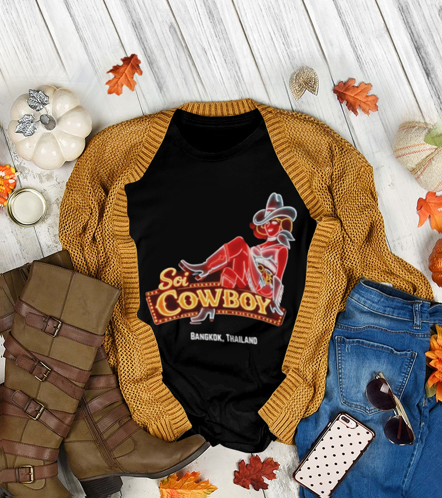 Soi Cowboy Bangkok Thailand Cowgirl Neon Sign T-Shirt