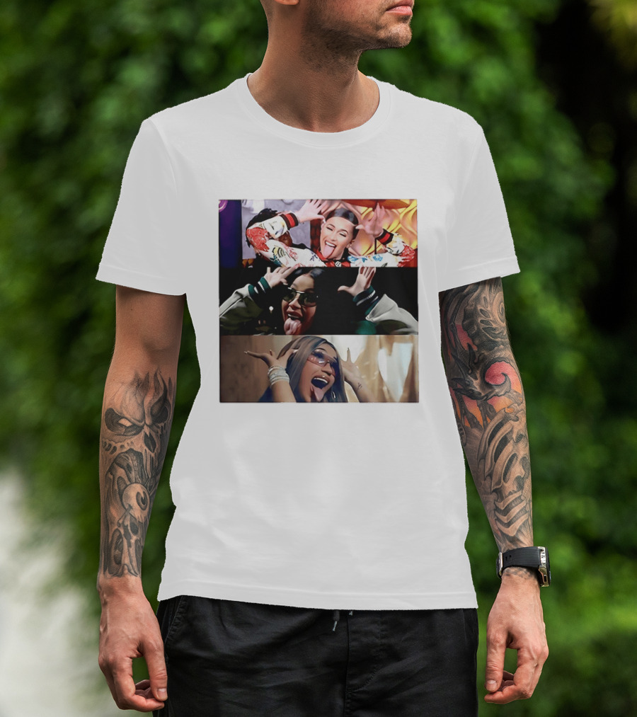 Cardi B Fun Iconic Expressions Collage T-Shirt