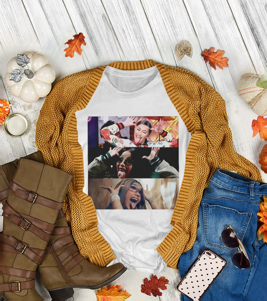Cardi B Fun Iconic Expressions Collage T-Shirt