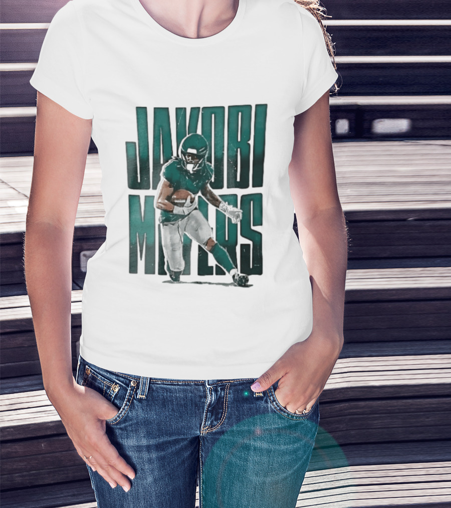 Jakobi Meyers Football Player Carrying Ball Distressed T-Shirt