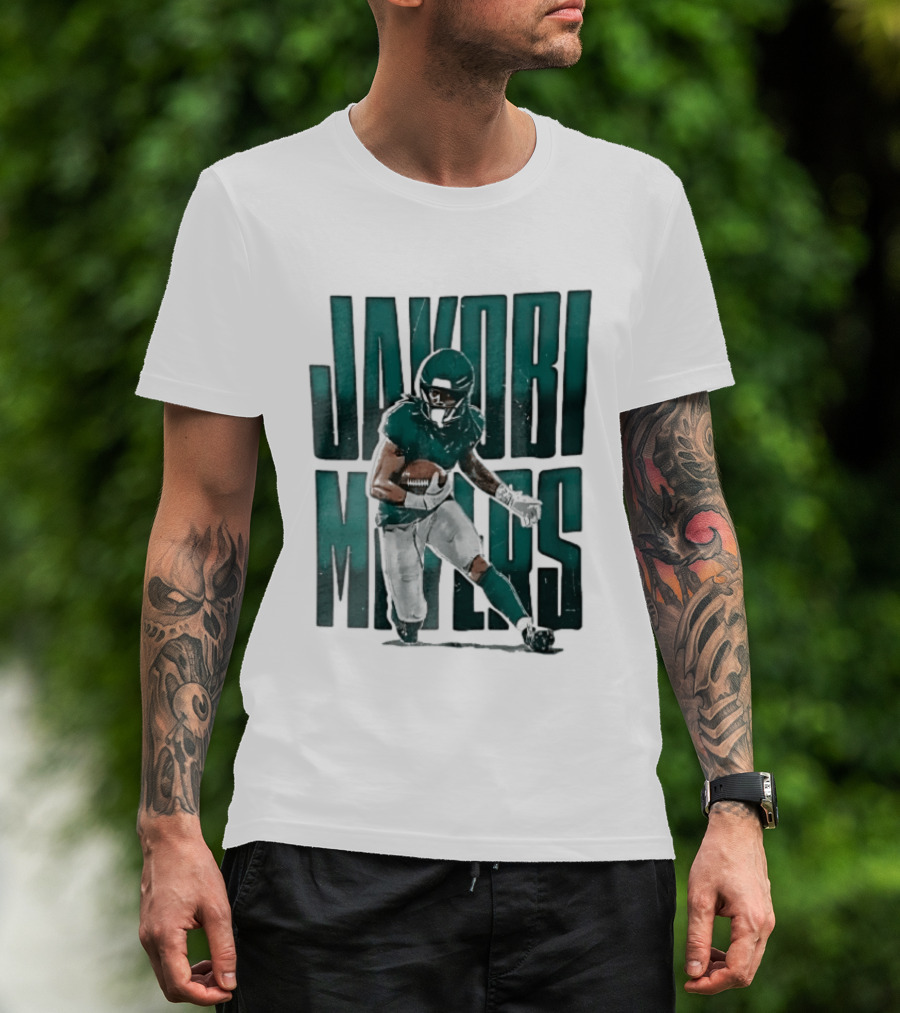 Jakobi Meyers Football Player Carrying Ball Distressed T-Shirt
