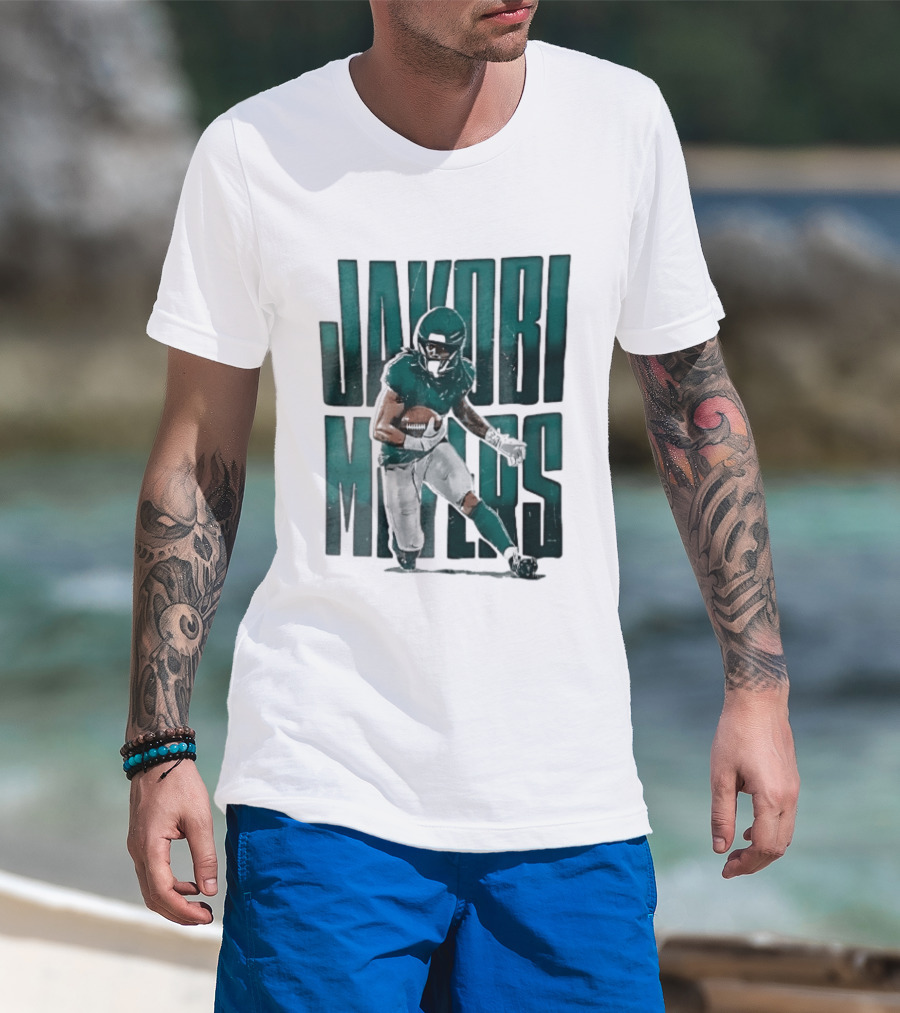 Jakobi Meyers Football Player Carrying Ball Distressed T-Shirt