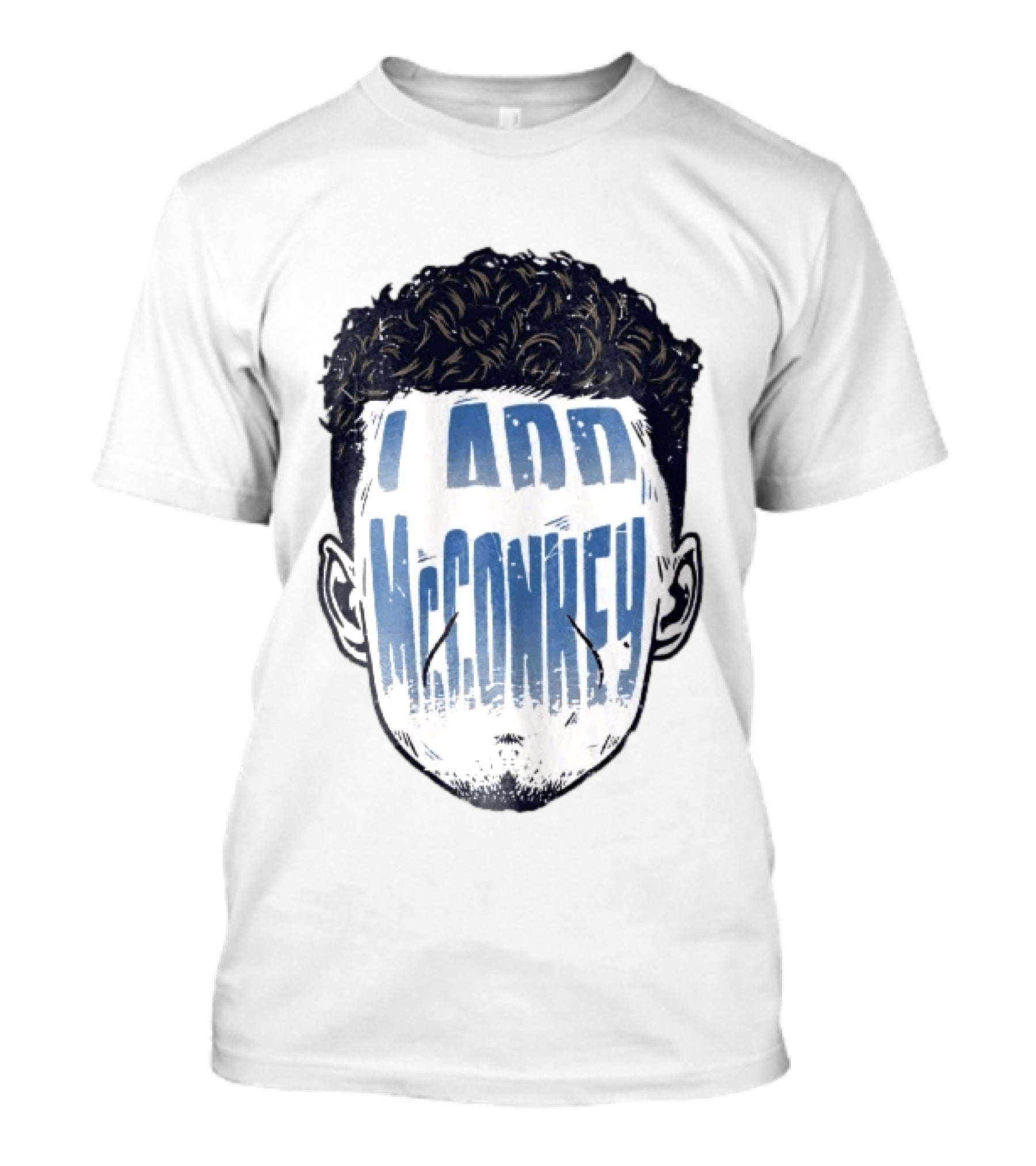 Ladd McConkey Curly Hair Face T-Shirt