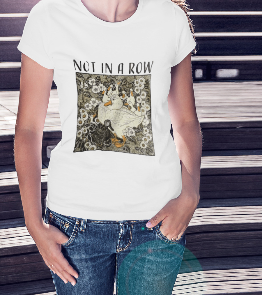 Not In A Row Ducks Floral Pattern Botanical T-Shirt