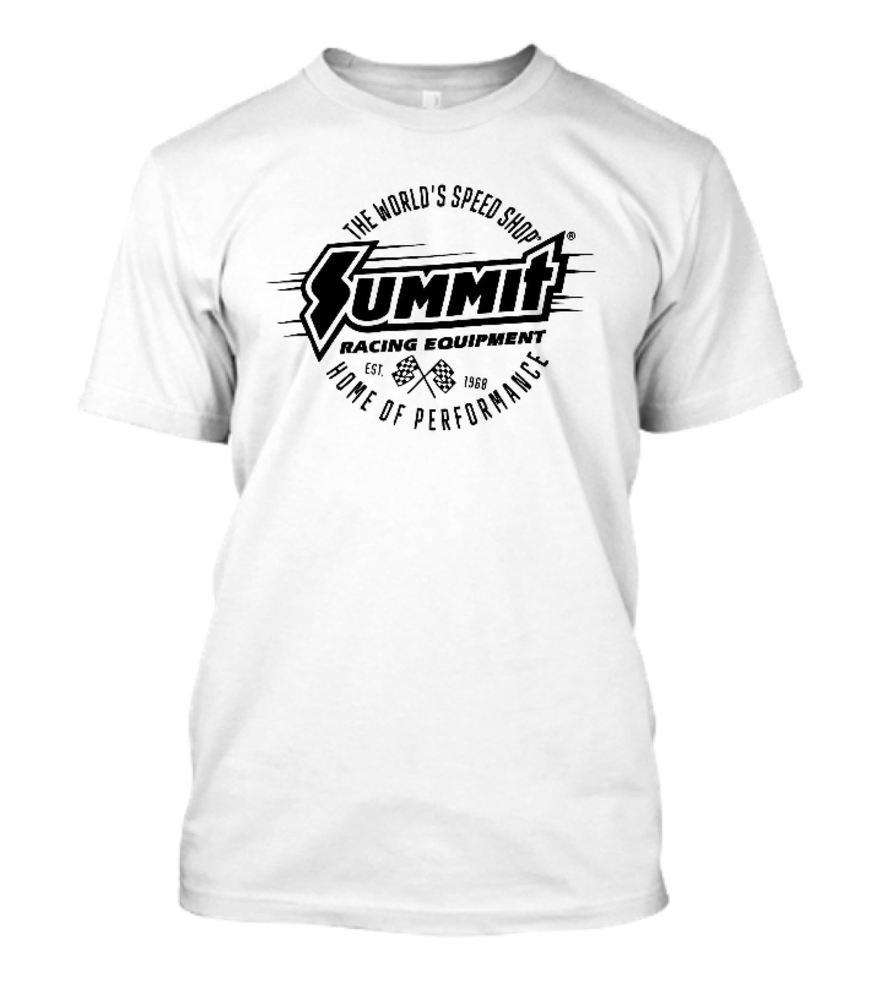 Summit Racing Equipment Est 1968 The Worlds Speed Shop Home Of Performance Checkered Flags T-Shirt