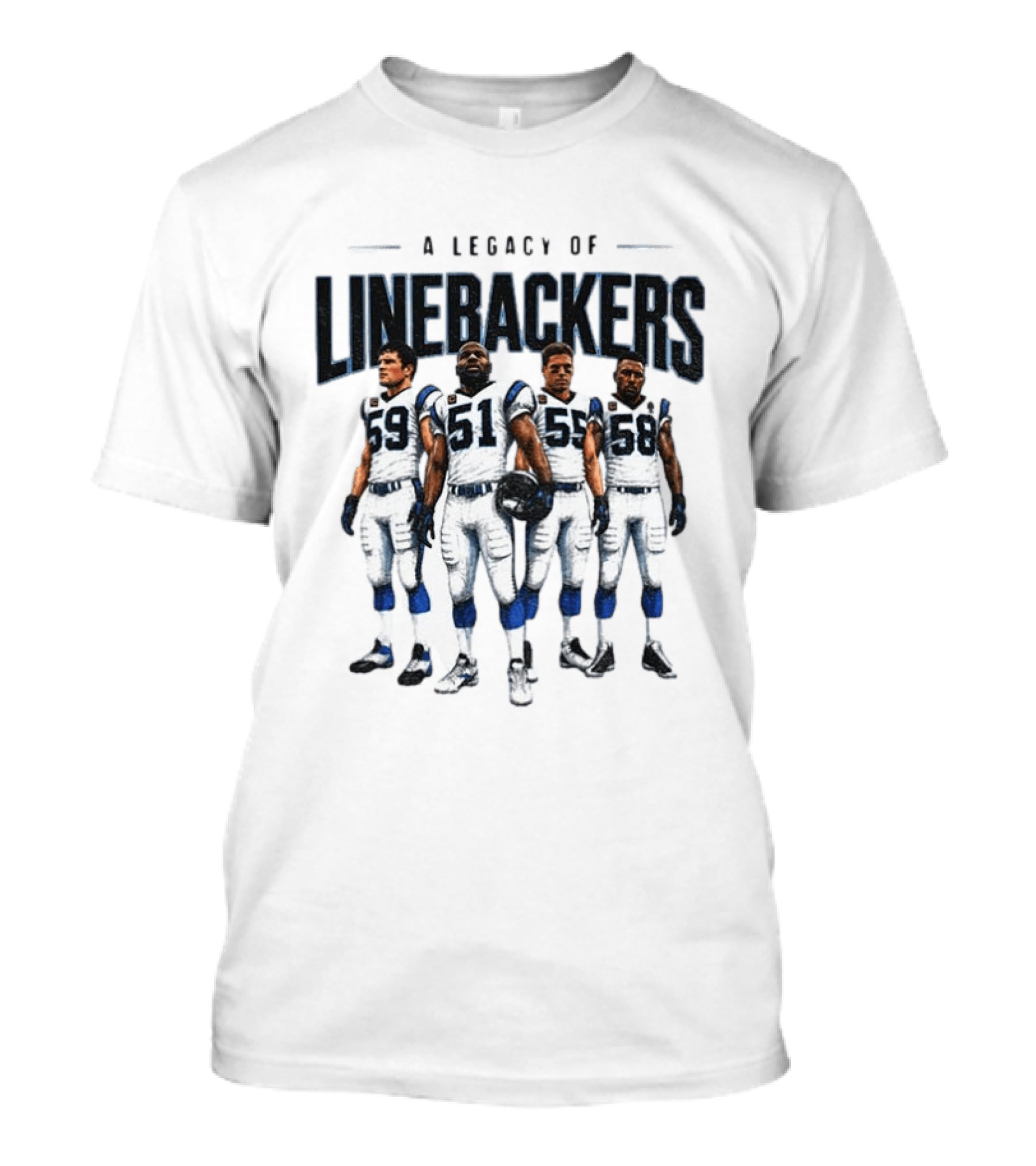 A Legacy Of Linebackers Carolina Panthers Luke Kuechly Sam Mills Dan Morgan Thomas Davis T-Shirt