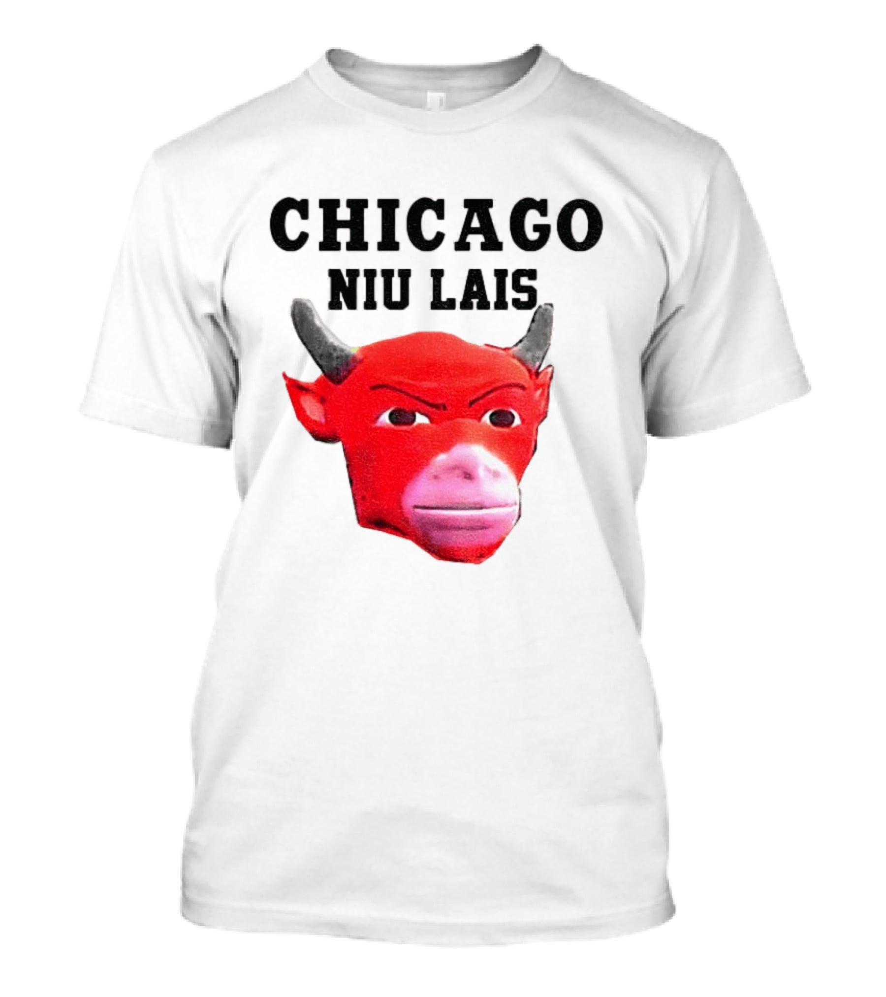 Chicago Bulls Niu Lais Red Bull Head T-Shirt
