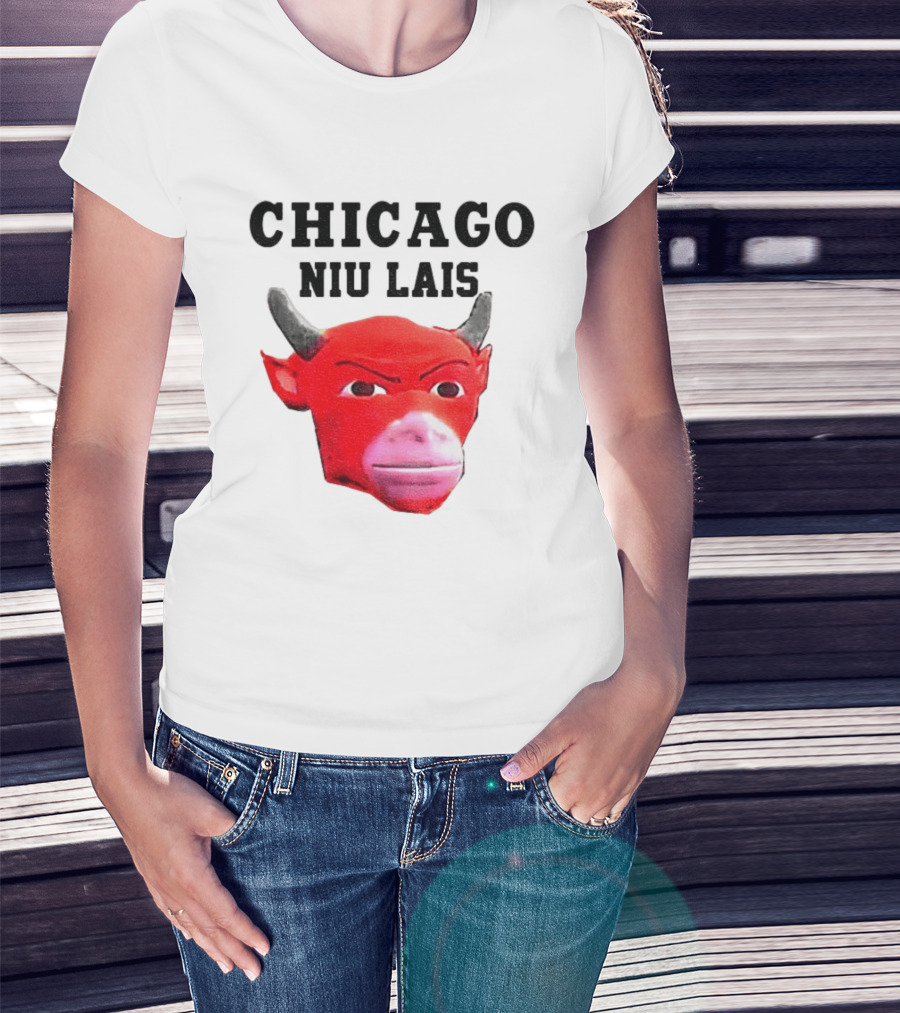 Chicago Bulls Niu Lais Red Bull Head T-Shirt