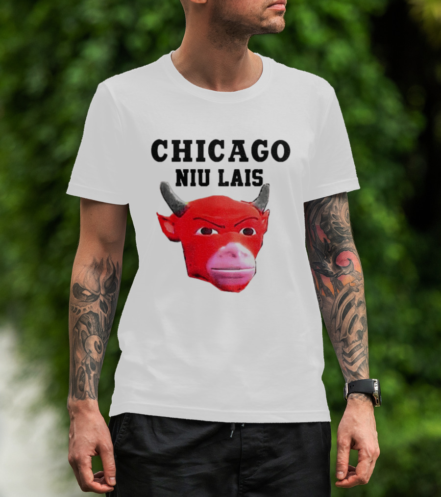 Chicago Bulls Niu Lais Red Bull Head T-Shirt