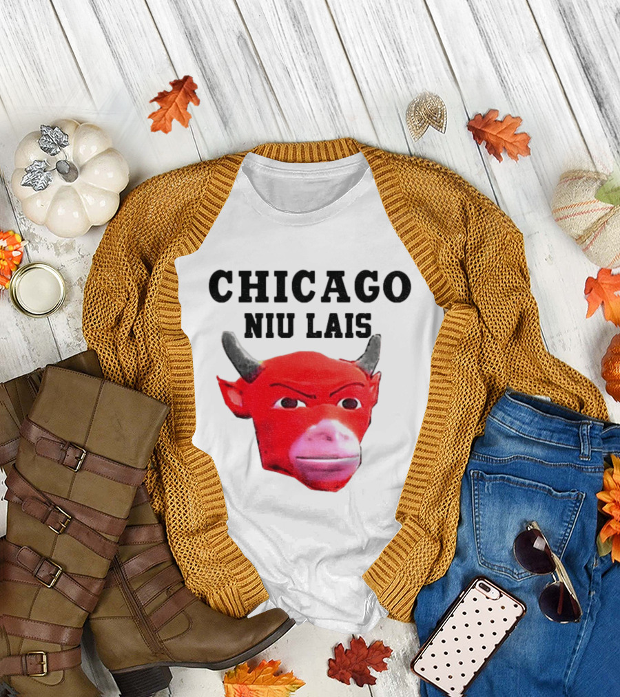 Chicago Bulls Niu Lais Red Bull Head T-Shirt