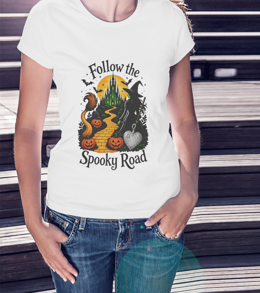 Follow The Spooky Road Wizard Of Oz Halloween Witch 2026 T-Shirt
