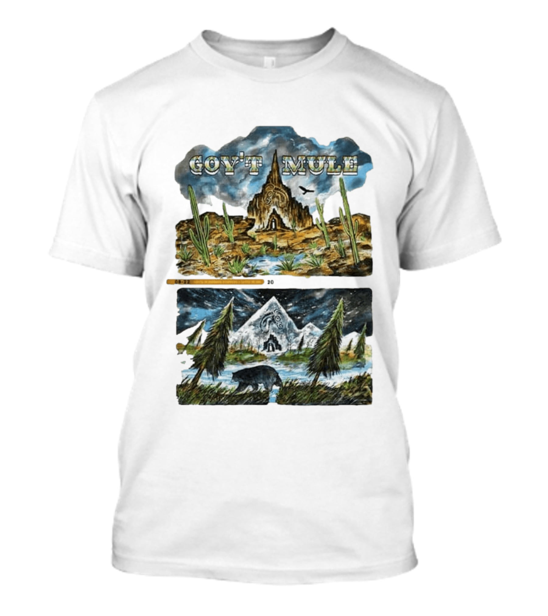 Govt Mule Two Night Kicking In Your Stall 2026 Santa Fe Aug 22 Vail Aug 23 Desert Scene Bear Mountain T-Shirt