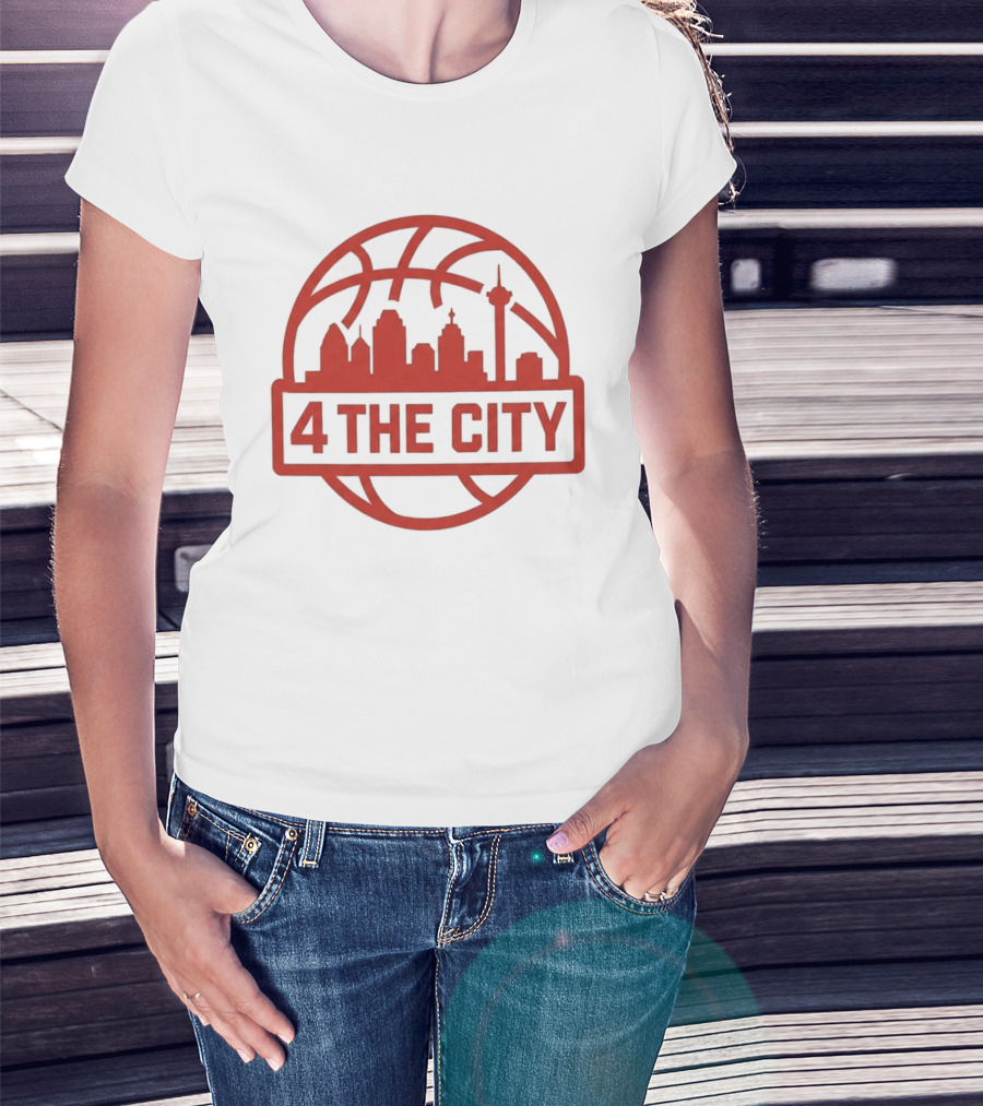 Kingston Flemings Basketball City Skyline 4 The City T-Shirt
