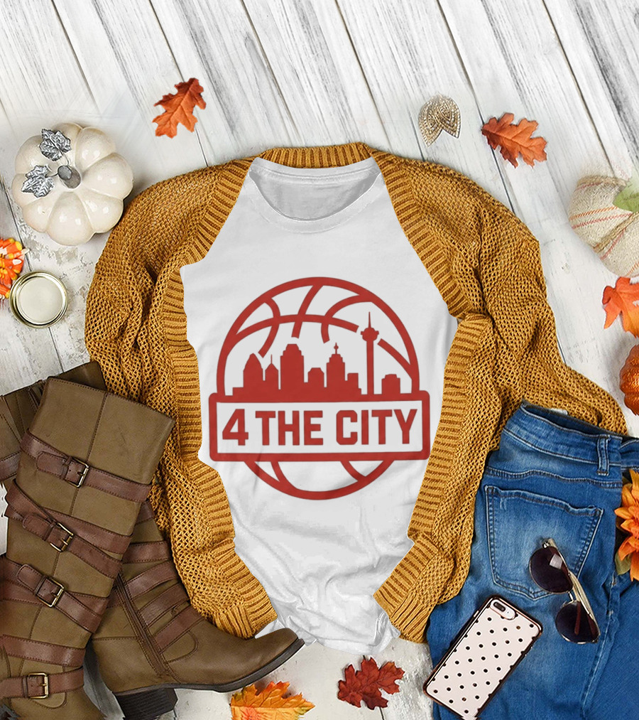Kingston Flemings Basketball City Skyline 4 The City T-Shirt