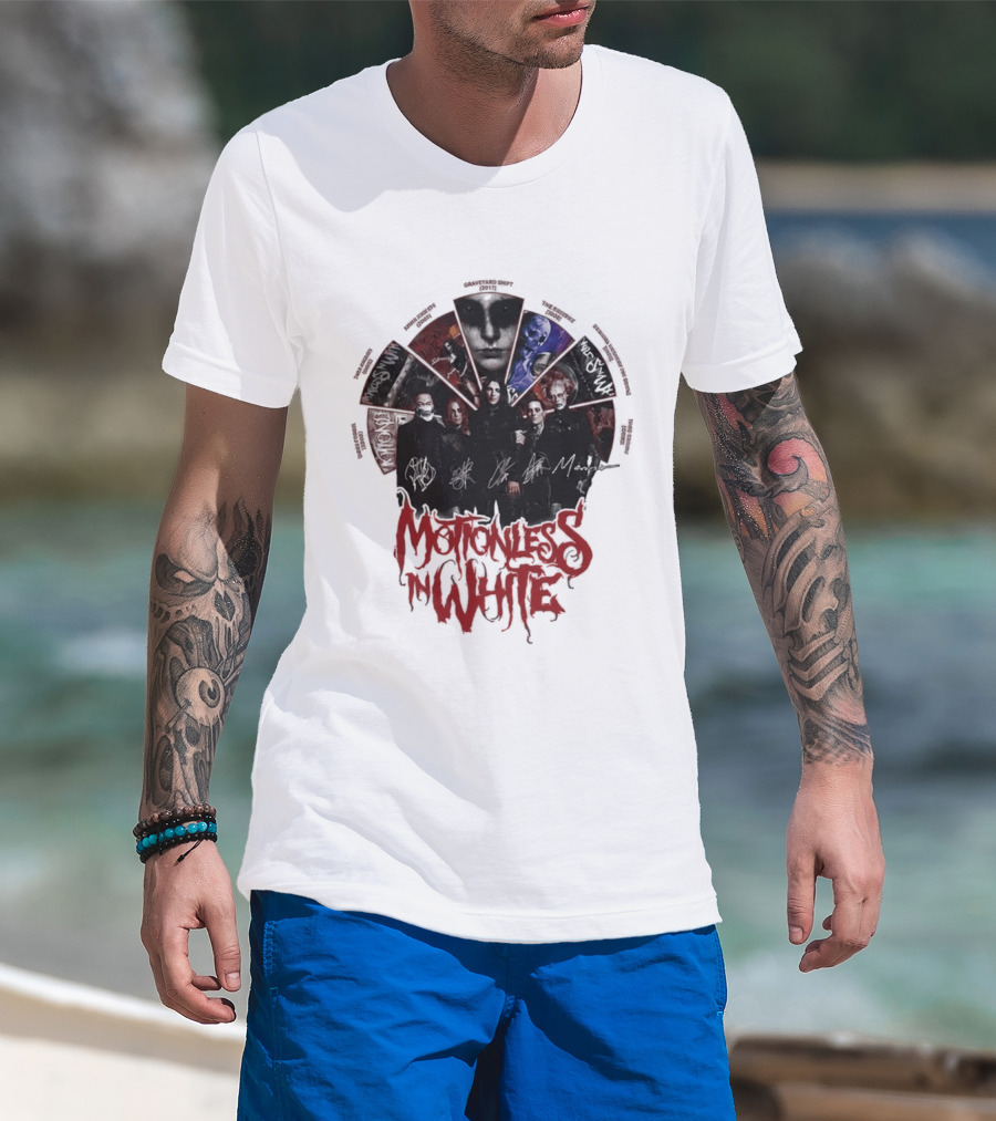 Motionless In White Band Album Art Collage Wheel T-Shirt