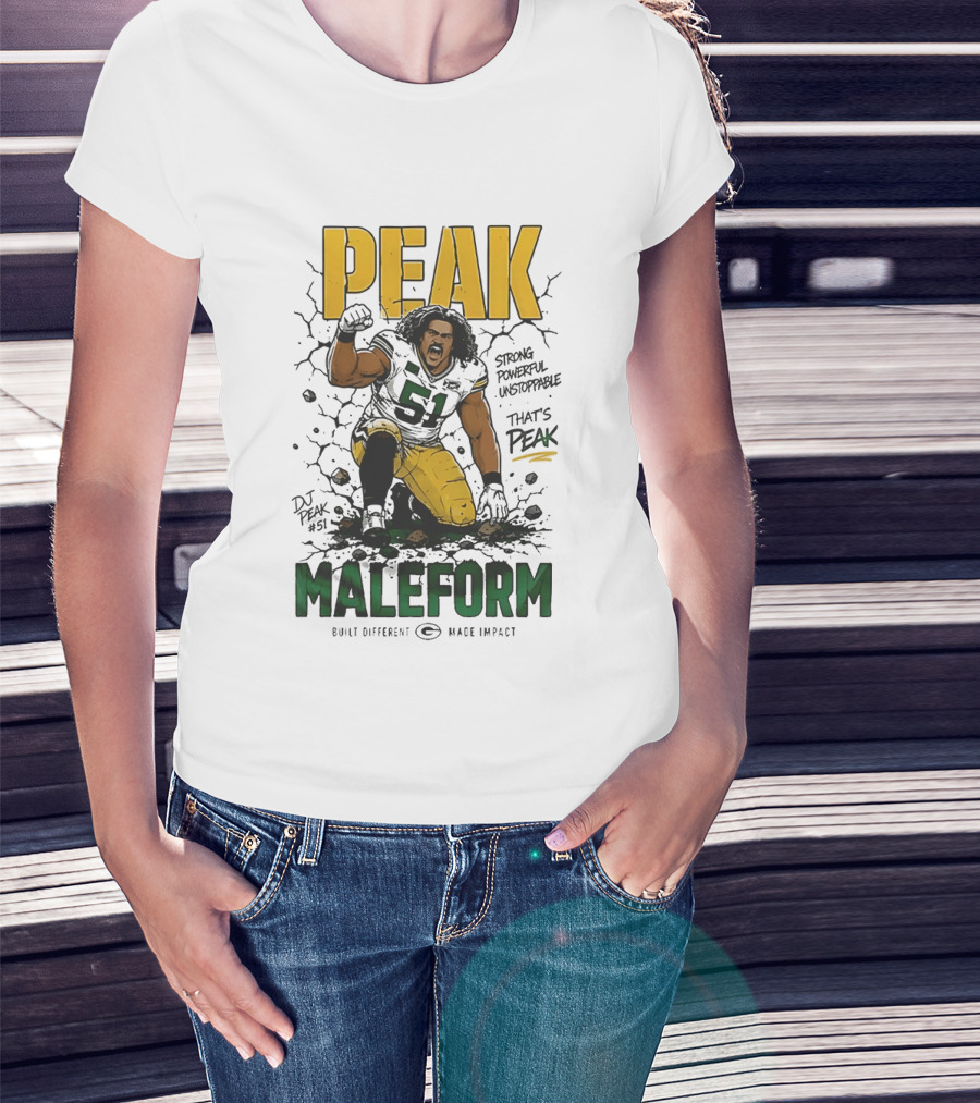 Peak Maleform Green Bay Packers #61 Strong Powerful Unstoppable T-Shirt