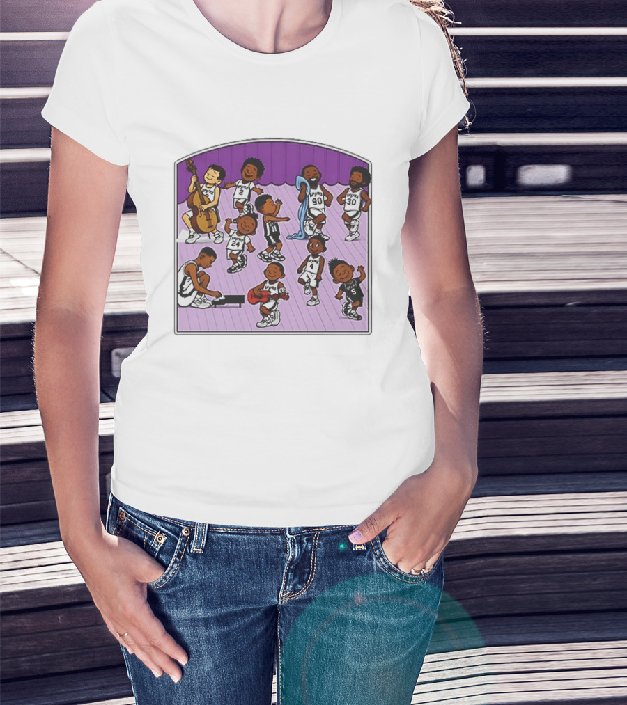 San Antonio Spurs Cartoon Players Music Band Comedy T-Shirt