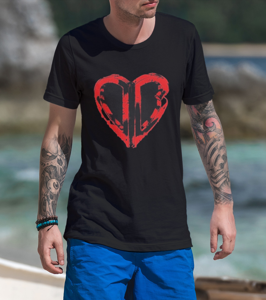 50cent Inferno Red DB Villain Distorted Heart T-Shirt