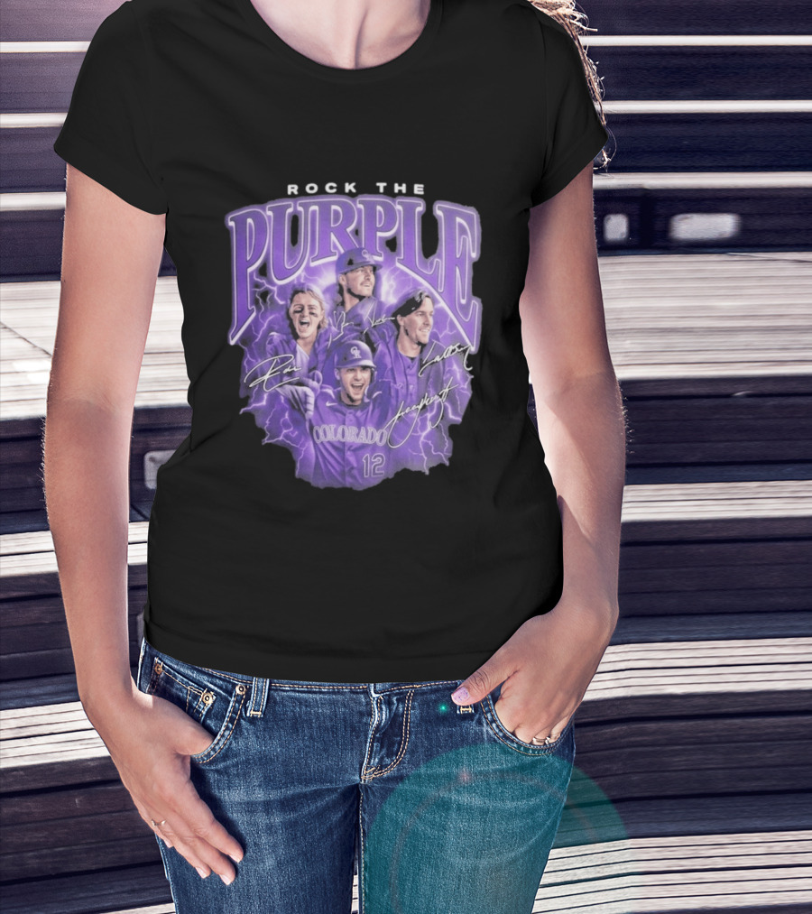 Colorado Rockies Rock The Purple 2026 Team Signatures T-Shirt