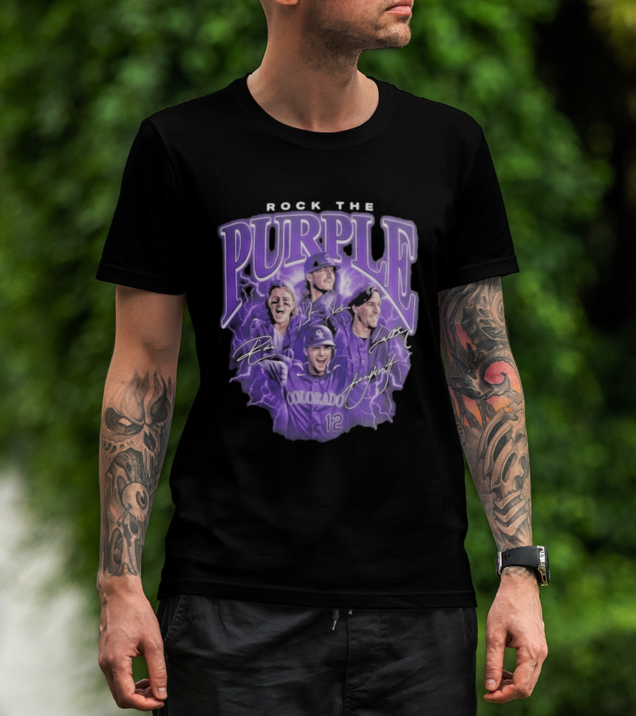 Colorado Rockies Rock The Purple 2026 Team Signatures T-Shirt