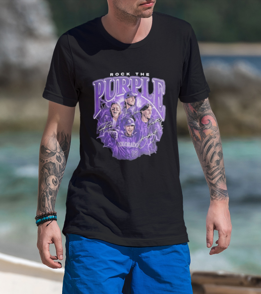 Colorado Rockies Rock The Purple 2026 Team Signatures T-Shirt