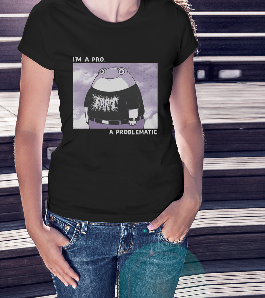 I'm A Pro A Problematic Frog Meme Binary Code Cloudy T-Shirt
