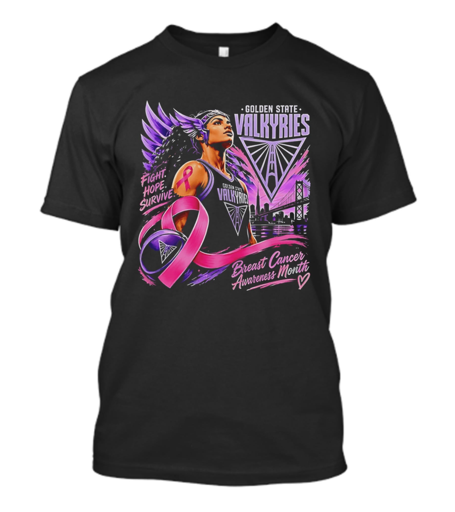 Golden State Valkyries Fight Hope Survive Breast Cancer Awareness Month T-Shirt