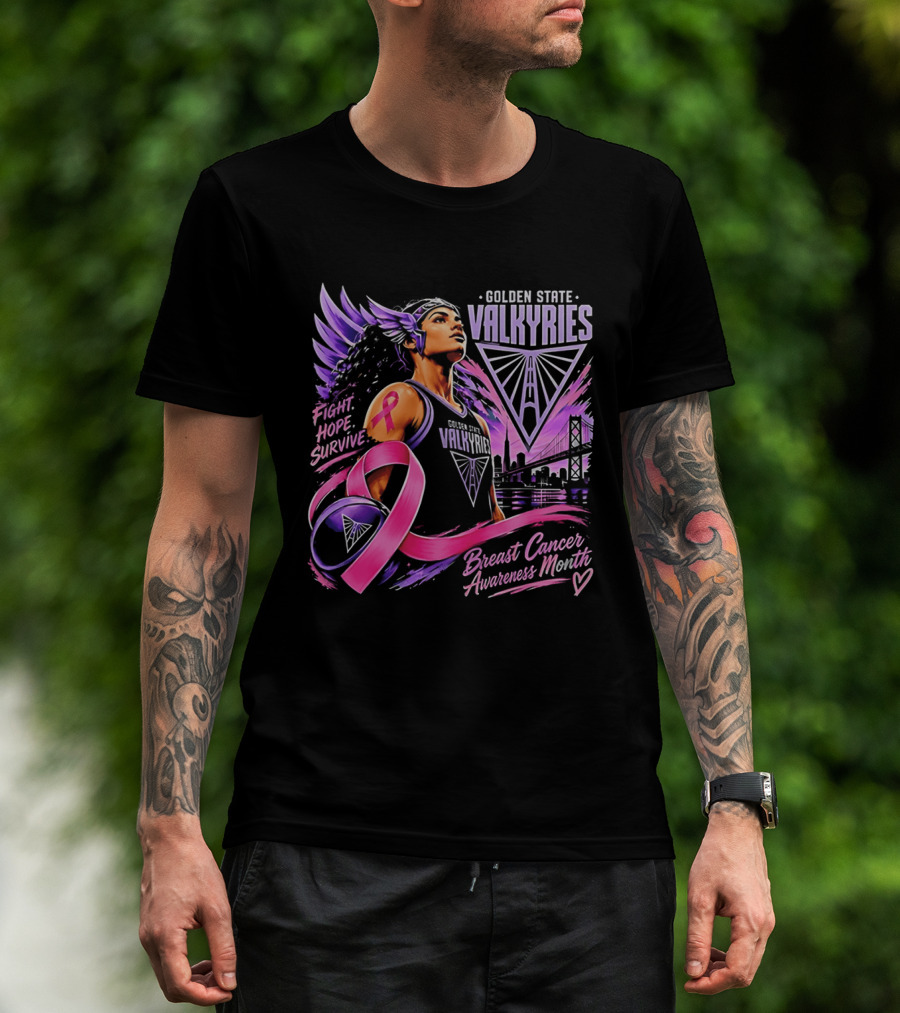 Golden State Valkyries Fight Hope Survive Breast Cancer Awareness Month T-Shirt