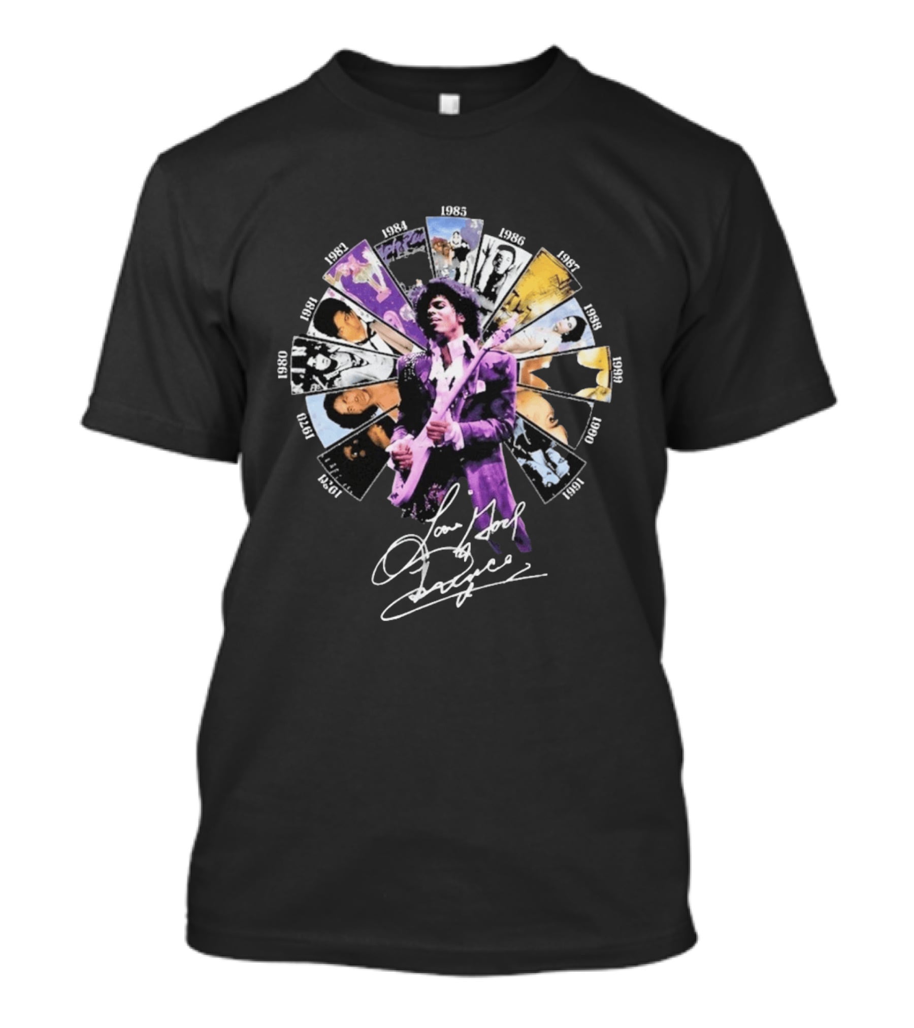 Prince Albums Wheel 1999 Love God Music Legend T-Shirt