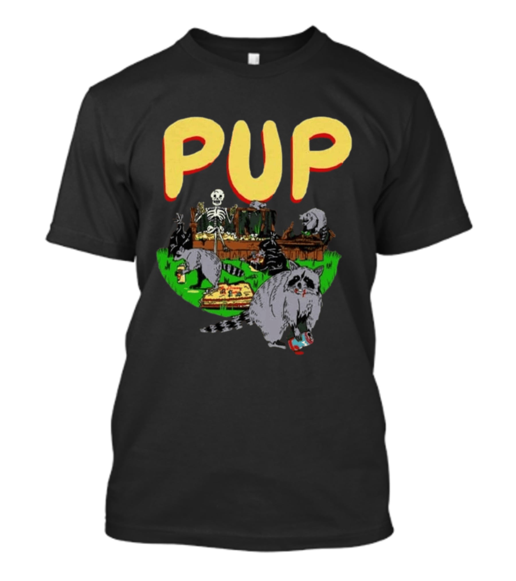 Pup The Band Racoon 2026 Tour Toronto ON Canada Pop Up Festive Skeleton Party T-Shirt