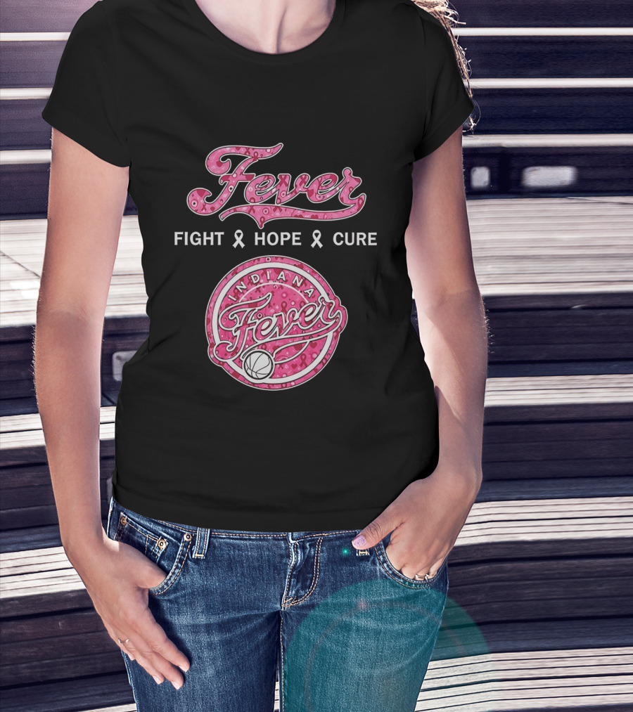 Indiana Fever Fight Hope Cure Breast Cancer Awareness Ribbon Fever 2026 T-Shirt