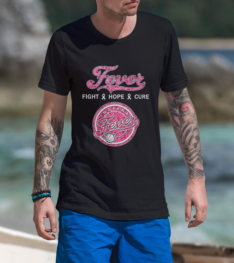 Indiana Fever Fight Hope Cure Breast Cancer Awareness Ribbon Fever 2026 T-Shirt