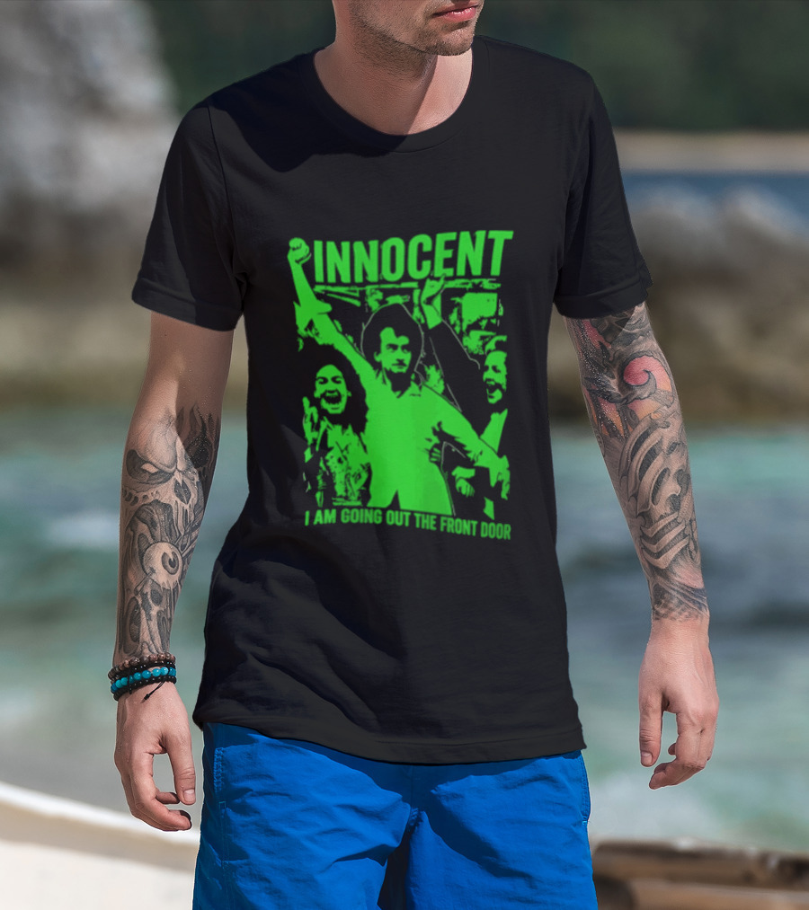 Innocent I Am Going Out The Front Door Retro Style People In Motion T-Shirt