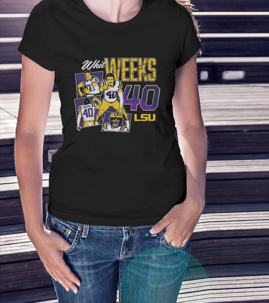 Whit Weeks LSU Tigers Number 40 College Football Collage T-Shirt